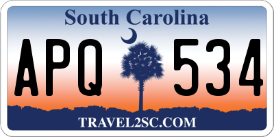 SC license plate APQ534