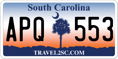 SC license plate APQ553
