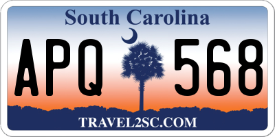 SC license plate APQ568