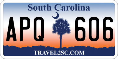 SC license plate APQ606