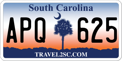 SC license plate APQ625