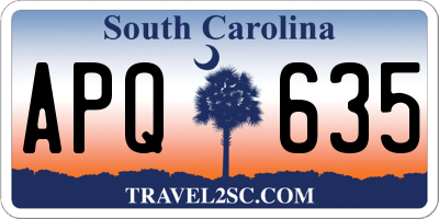 SC license plate APQ635