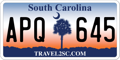 SC license plate APQ645