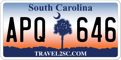 SC license plate APQ646