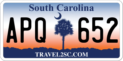 SC license plate APQ652