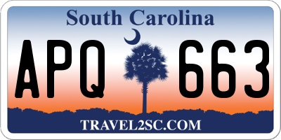 SC license plate APQ663
