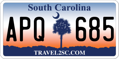SC license plate APQ685