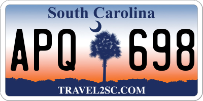 SC license plate APQ698