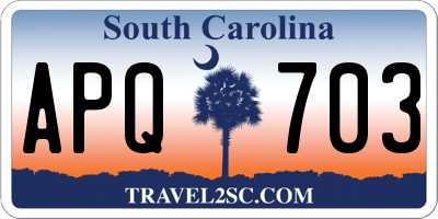 SC license plate APQ703