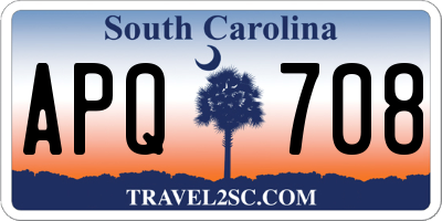 SC license plate APQ708