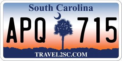 SC license plate APQ715
