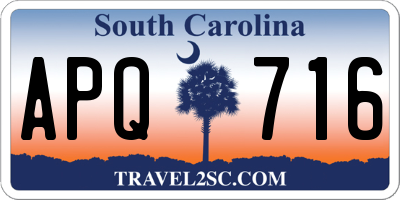 SC license plate APQ716