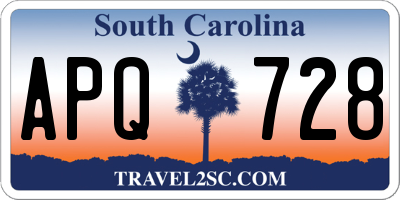 SC license plate APQ728
