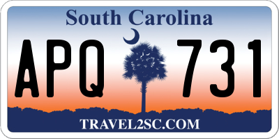 SC license plate APQ731