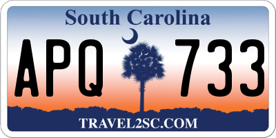 SC license plate APQ733