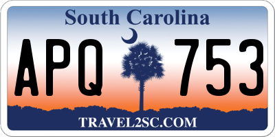 SC license plate APQ753