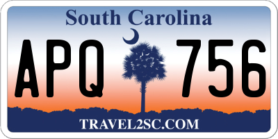 SC license plate APQ756