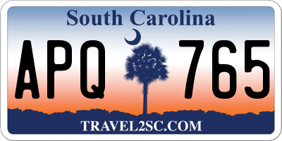 SC license plate APQ765