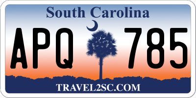 SC license plate APQ785