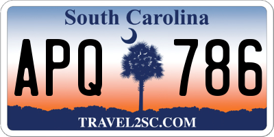 SC license plate APQ786