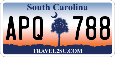 SC license plate APQ788