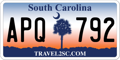 SC license plate APQ792