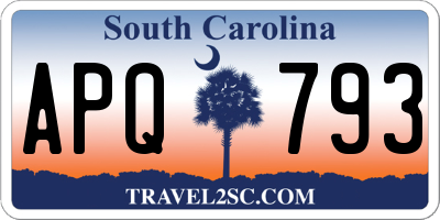 SC license plate APQ793