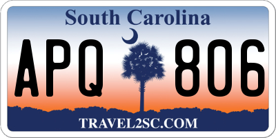 SC license plate APQ806