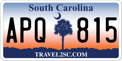 SC license plate APQ815