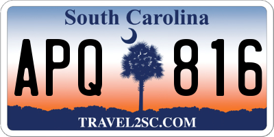 SC license plate APQ816