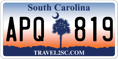 SC license plate APQ819