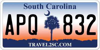 SC license plate APQ832