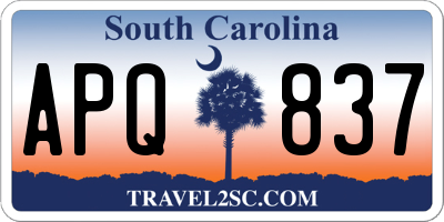 SC license plate APQ837