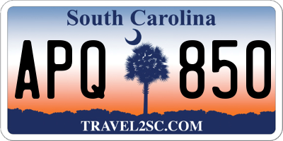 SC license plate APQ850