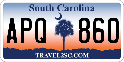 SC license plate APQ860