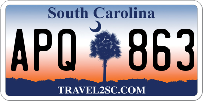 SC license plate APQ863