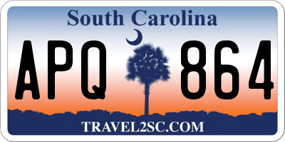SC license plate APQ864