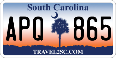 SC license plate APQ865