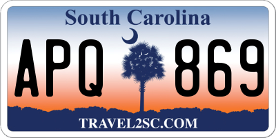 SC license plate APQ869