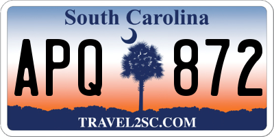 SC license plate APQ872