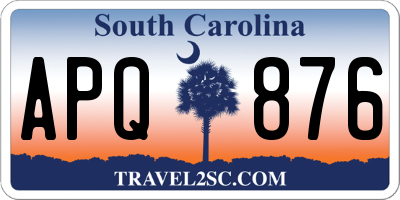 SC license plate APQ876