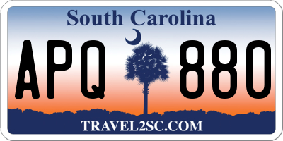 SC license plate APQ880