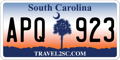 SC license plate APQ923