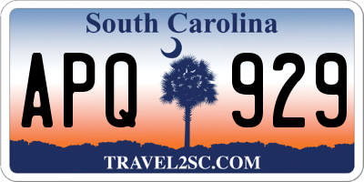 SC license plate APQ929