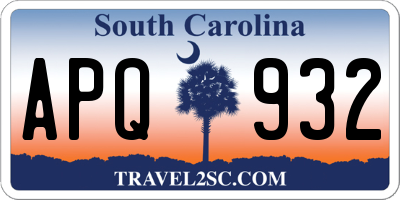 SC license plate APQ932