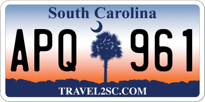 SC license plate APQ961