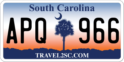 SC license plate APQ966
