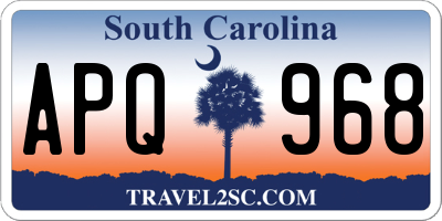 SC license plate APQ968
