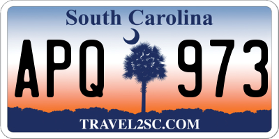 SC license plate APQ973