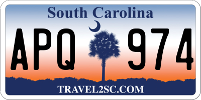 SC license plate APQ974
